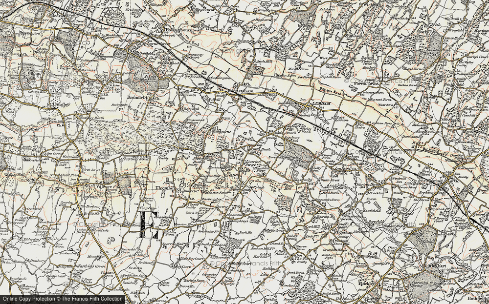 Old Map of Platt's Heath, 1897-1898 in 1897-1898