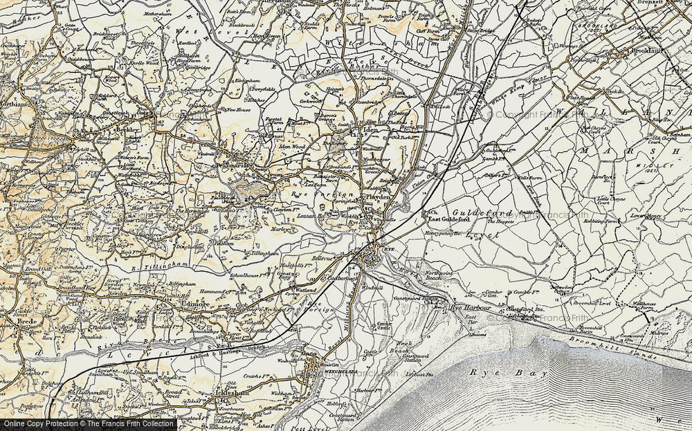 Old Map of Playden, 1898 in 1898