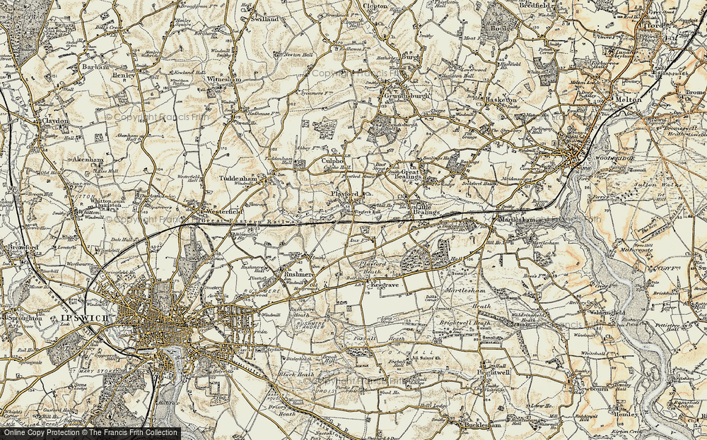 Old Map of Playford, 1898-1901 in 1898-1901