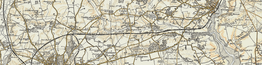 Old map of Playford in 1898-1901