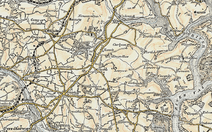 Old map of Lanyew in 1900