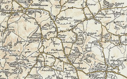 Old map of Playley Green in 1899-1900