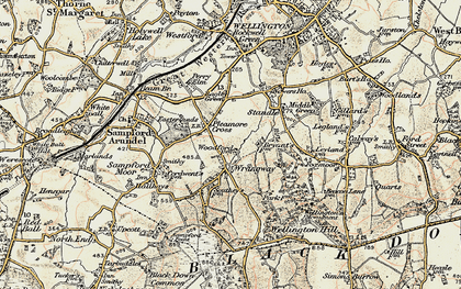 Old map of Pleamore Cross in 1898-1900