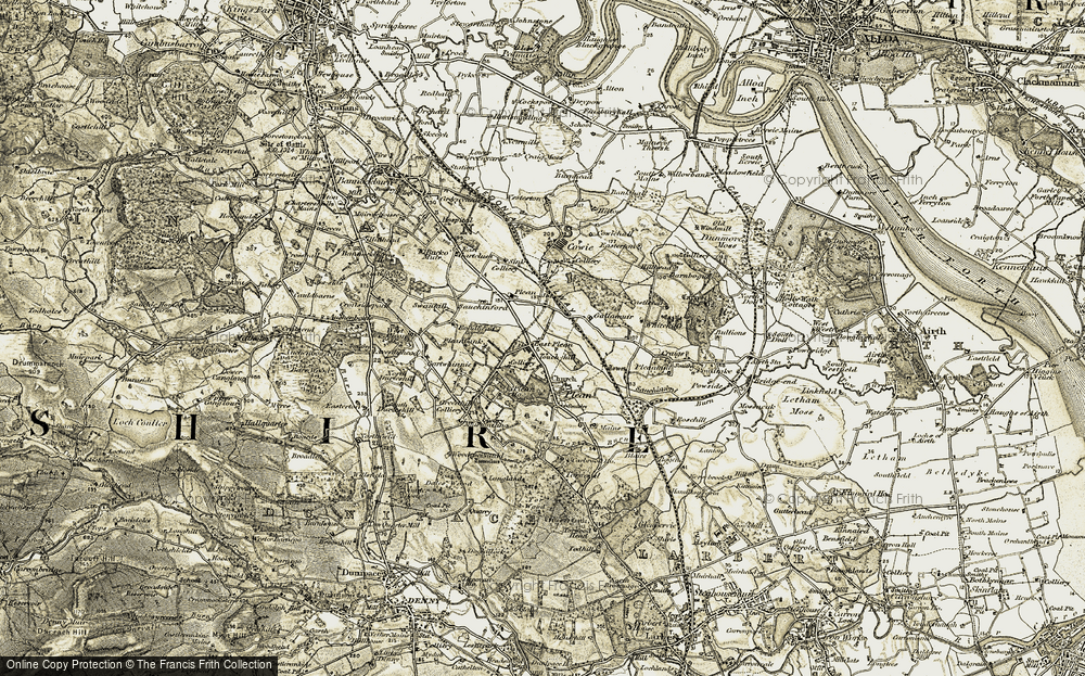 Old Map of Plean, 1904-1907 in 1904-1907