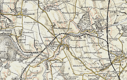 Old map of Pleasley in 1902-1903
