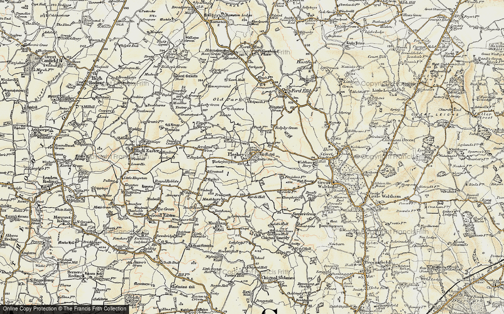 Old Map of Pleshey, 1898-1899 in 1898-1899
