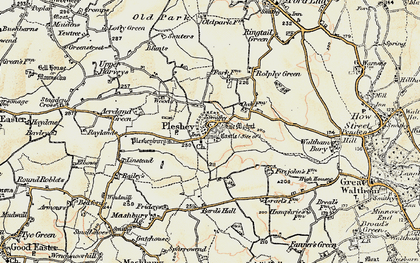Old map of Pleshey in 1898-1899