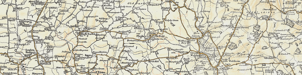 Old map of Pleshey in 1898-1899