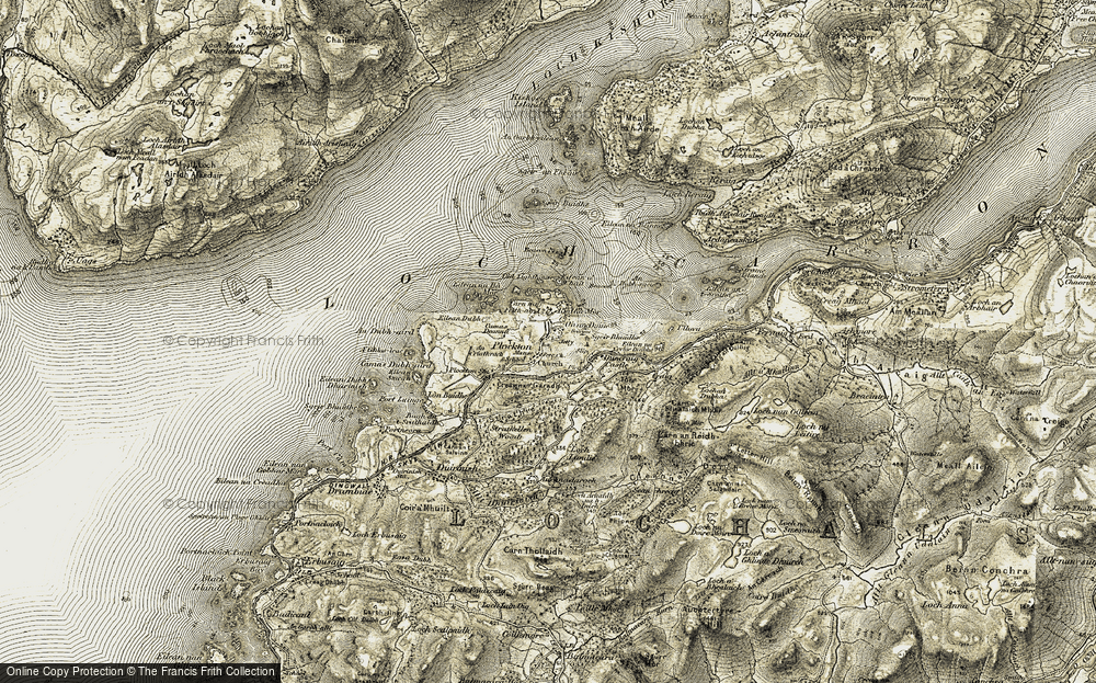 Old Map of Plockton, 1908-1909 in 1908-1909