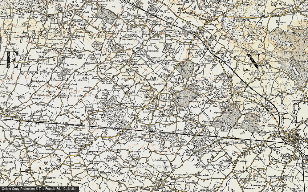 Old Map of Pluckley, 1897-1898 in 1897-1898