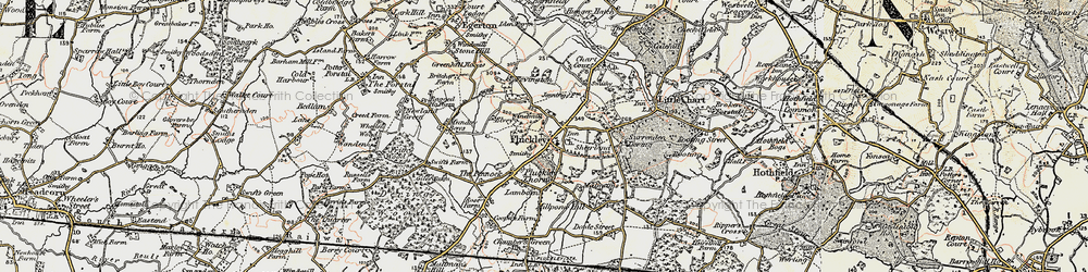 Old map of Pluckley in 1897-1898