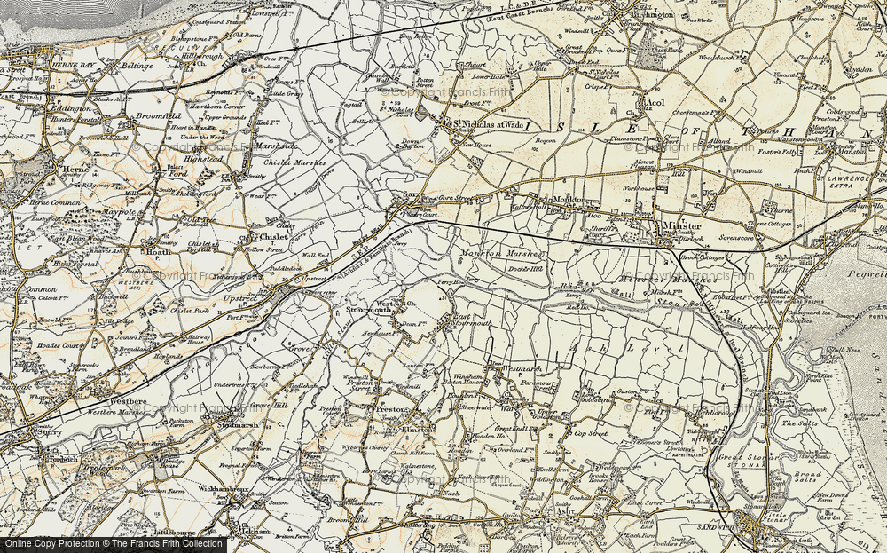 Old Map of Plucks Gutter, 1898-1899 in 1898-1899