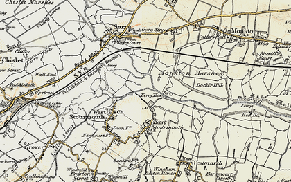 Old map of Plucks Gutter in 1898-1899