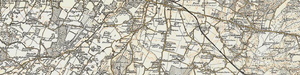 Old map of Plumford in 1897-1898