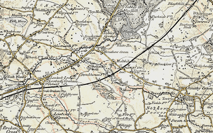 Old map of Plumley in 1902-1903