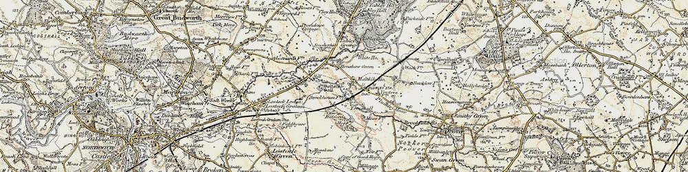 Old map of Plumley in 1902-1903