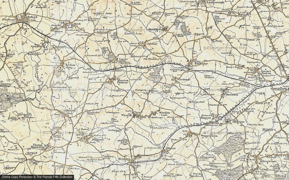 Old Map of Historic Map covering Badbury Lane in 1898-1901