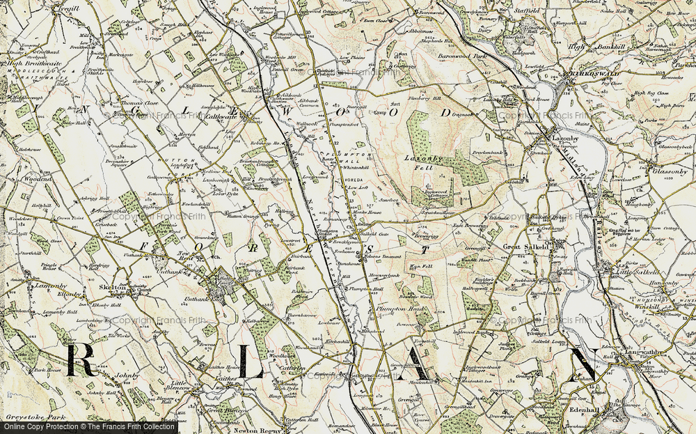 Old Map of Historic Map covering Lazonby Fell in 1901-1904
