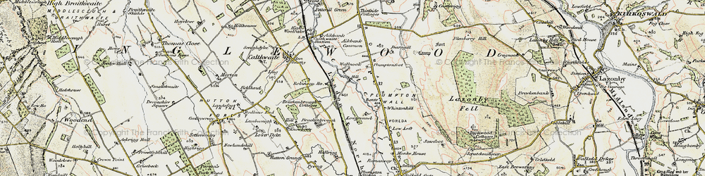 Old map of Aikbank Common in 1901-1904