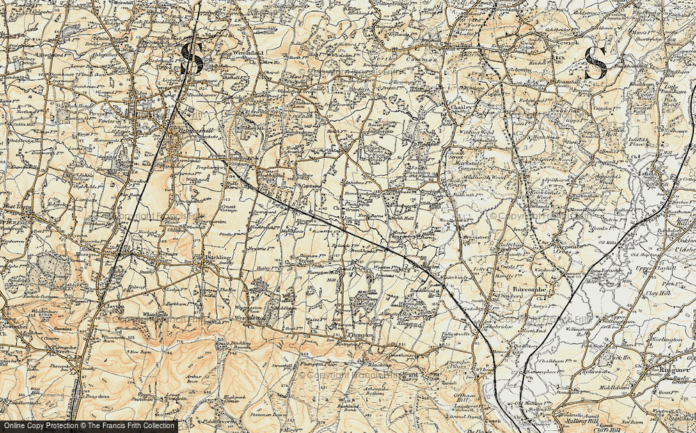 Old Map of Historic Map covering Blackbrook Wood in 1898