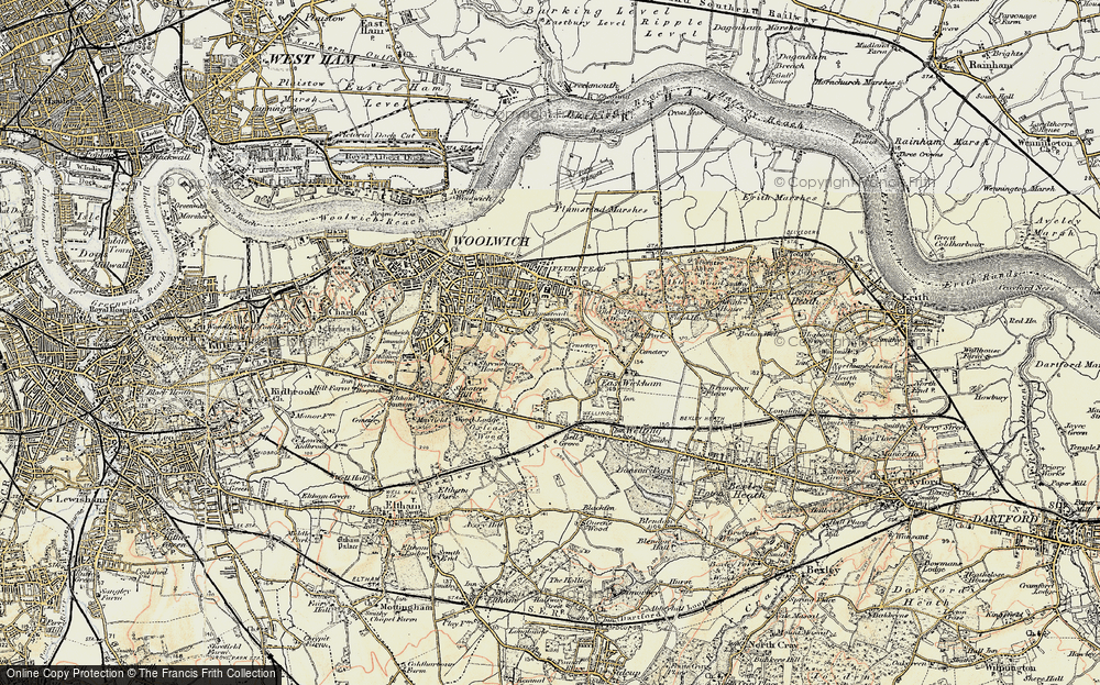 Old Map of Plumstead Common, 1897-1902 in 1897-1902