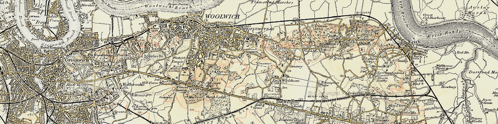 Old map of Plumstead Common in 1897-1902
