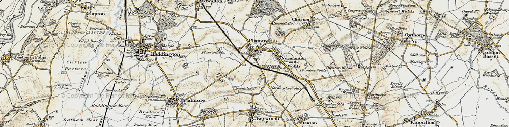 Old map of Plumtree in 1902-1903
