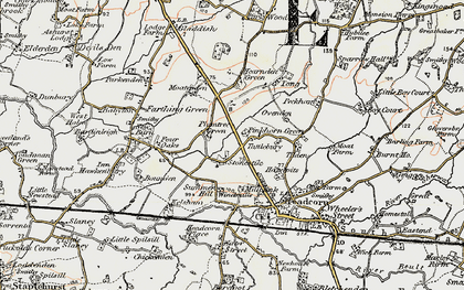 Old map of Plumtree Green in 1897-1898