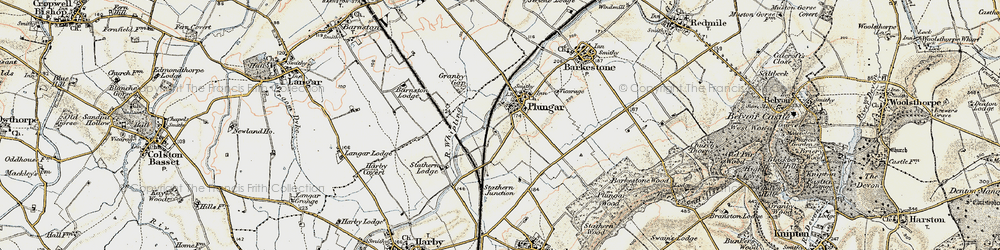 Old map of Plungar in 1902-1903