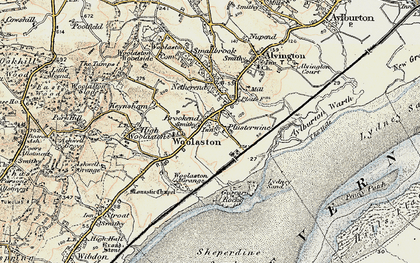Old map of Plusterwine in 1899-1900