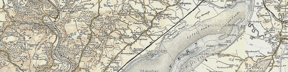 Old map of Plusterwine in 1899-1900