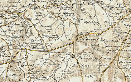 Old map of Plwmp in 1901