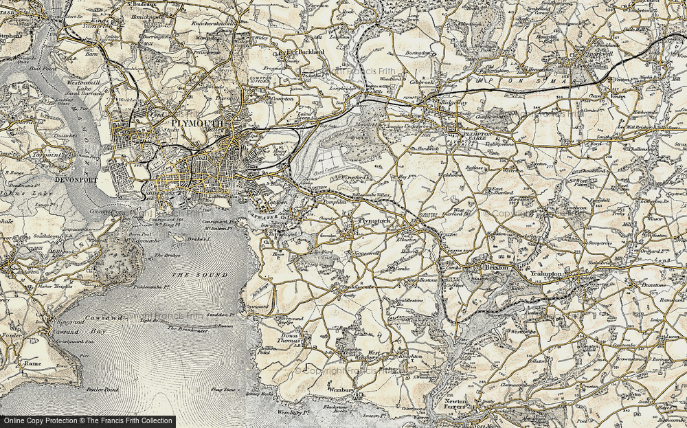 Old Map of Plymstock, 1899-1900 in 1899-1900