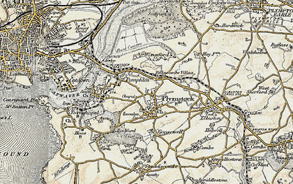 Old map of Plymstock in 1899-1900