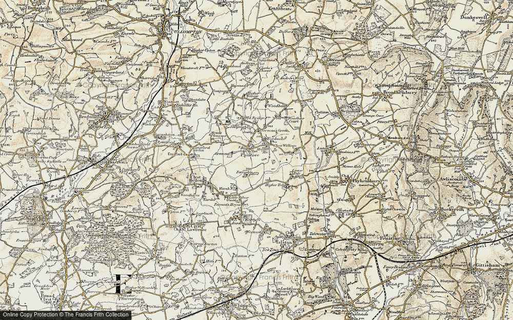 Old Map of Plymtree, 1898-1900 in 1898-1900
