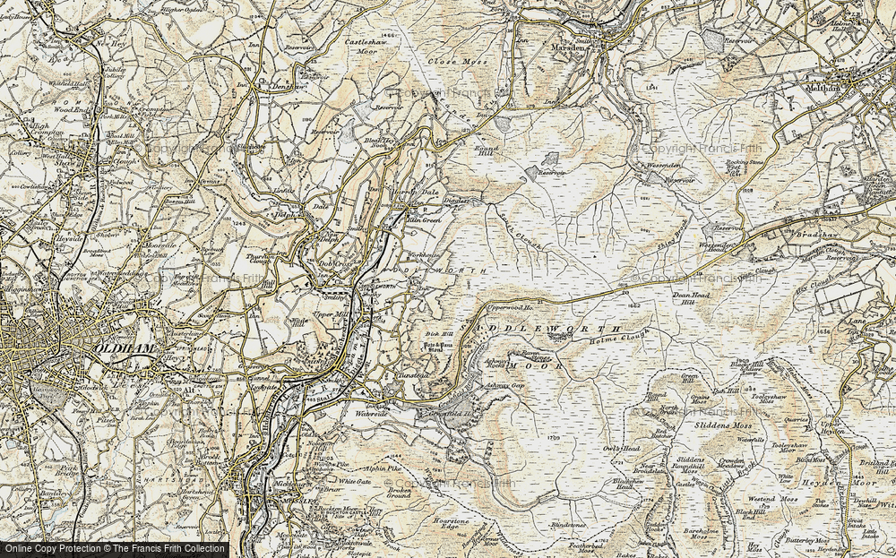 Old Map of Historic Map covering Broadstone Hill in 1903