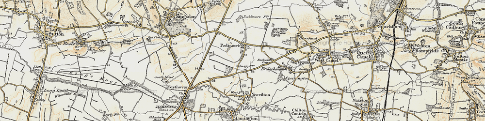 Old map of Podimore in 1899