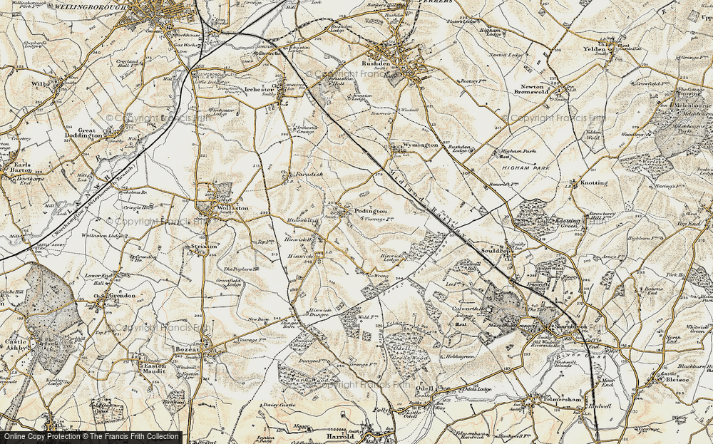 Old Map of Podington, 1898-1901 in 1898-1901