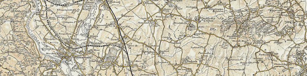 Old map of Podmoor in 1901-1902