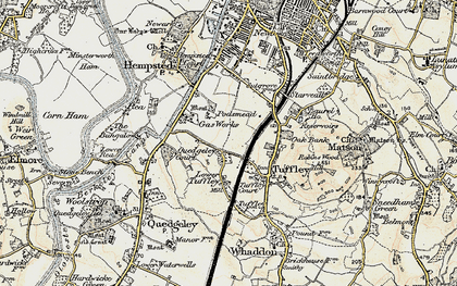 Old map of Podsmead in 1898-1900