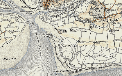 Old map of Brightlingsea Reach in 1898-1899