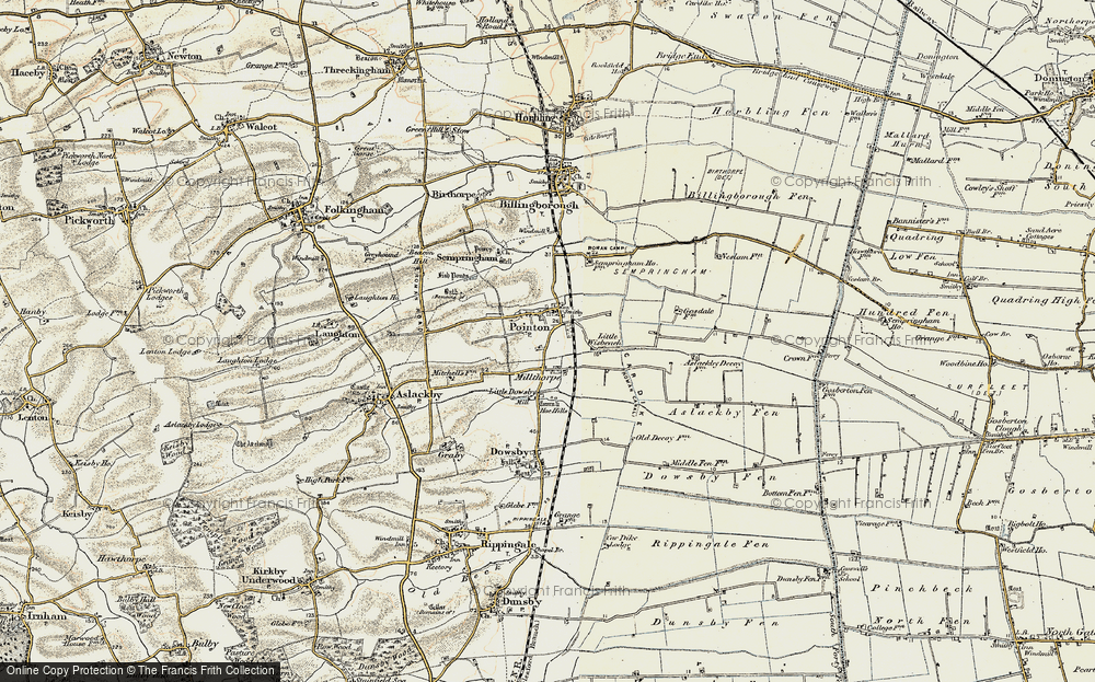 Old Map of Pointon, 1902-1903 in 1902-1903