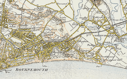 Old map of Pokesdown in 1899-1909