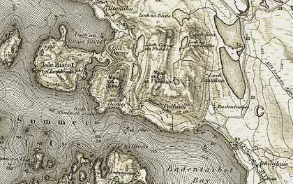 Old map of Badentarbat in 1909-1910