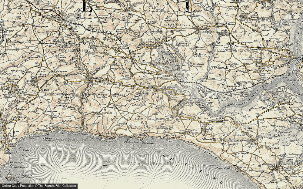 Old Map of Historic Map covering Perdredda Wood in 1899-1900