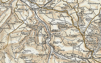 Old map of Polbrock in 1900