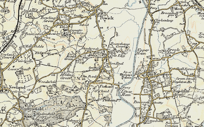 Old map of Pole Elm in 1899-1901