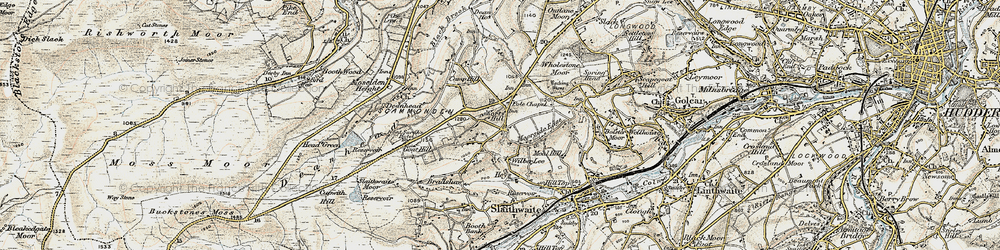 Old map of Pole Moor in 1903