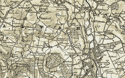 Old map of Brigshillock in 1910