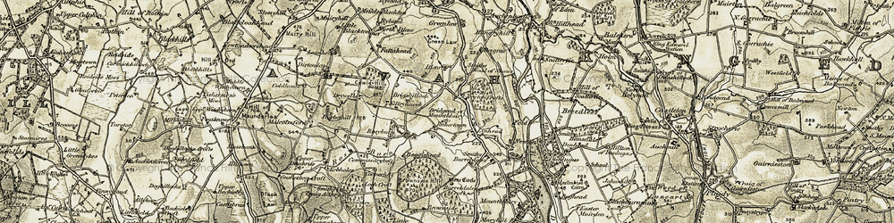 Old map of Brigshillock in 1910